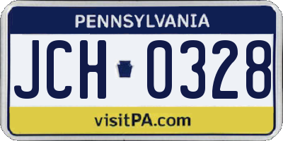 PA license plate JCH0328