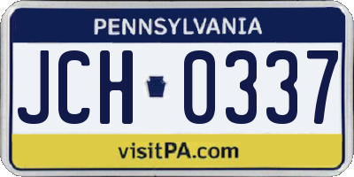 PA license plate JCH0337