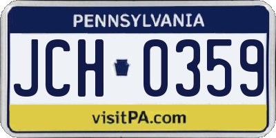 PA license plate JCH0359