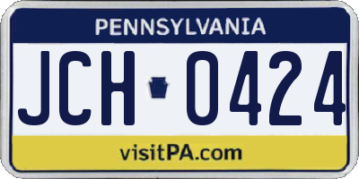 PA license plate JCH0424