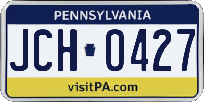 PA license plate JCH0427