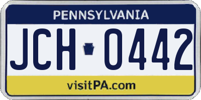PA license plate JCH0442