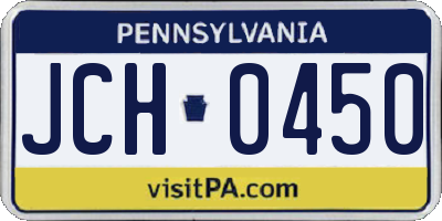 PA license plate JCH0450