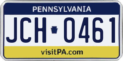 PA license plate JCH0461