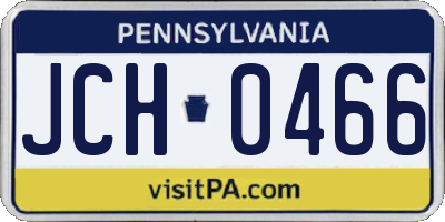 PA license plate JCH0466