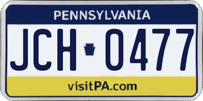 PA license plate JCH0477