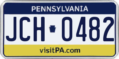 PA license plate JCH0482