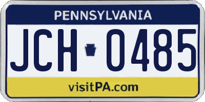 PA license plate JCH0485