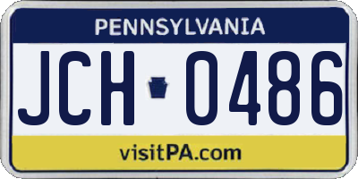 PA license plate JCH0486