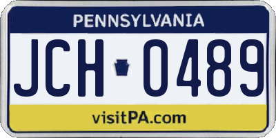 PA license plate JCH0489