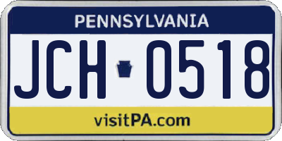 PA license plate JCH0518