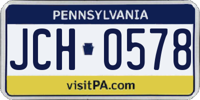 PA license plate JCH0578