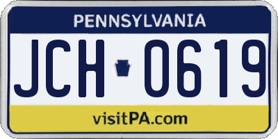 PA license plate JCH0619
