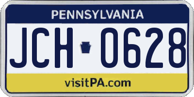 PA license plate JCH0628