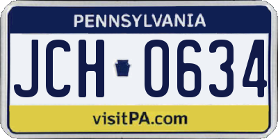 PA license plate JCH0634