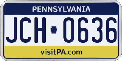 PA license plate JCH0636