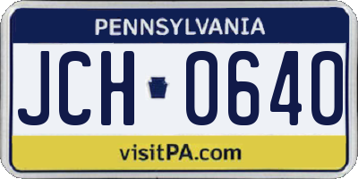 PA license plate JCH0640