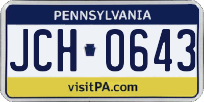 PA license plate JCH0643