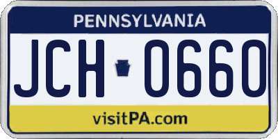 PA license plate JCH0660