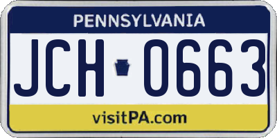 PA license plate JCH0663