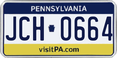 PA license plate JCH0664