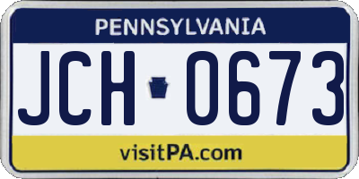 PA license plate JCH0673