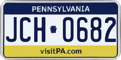 PA license plate JCH0682