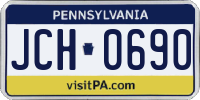 PA license plate JCH0690