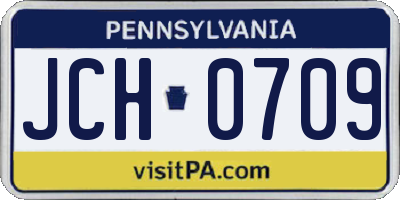 PA license plate JCH0709