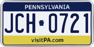 PA license plate JCH0721