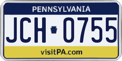 PA license plate JCH0755
