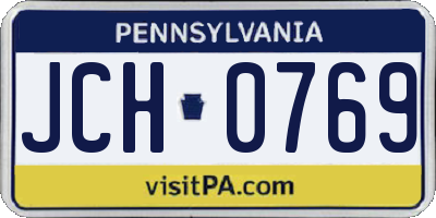 PA license plate JCH0769