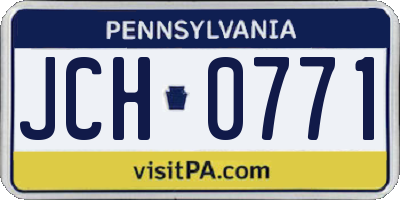 PA license plate JCH0771