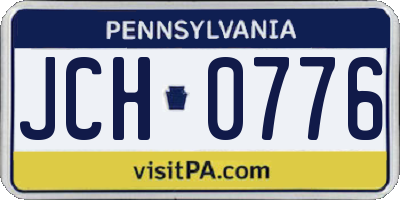 PA license plate JCH0776