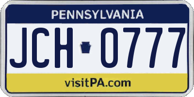 PA license plate JCH0777
