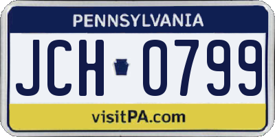 PA license plate JCH0799