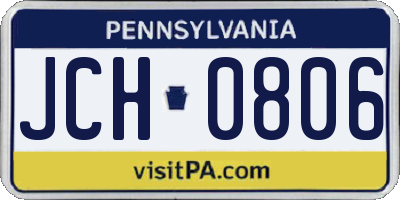 PA license plate JCH0806