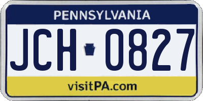 PA license plate JCH0827