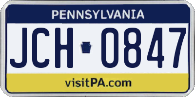 PA license plate JCH0847