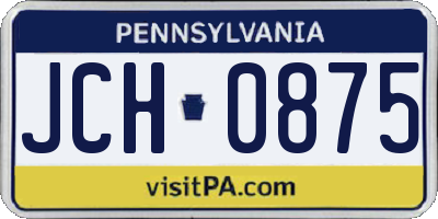 PA license plate JCH0875