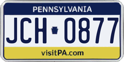 PA license plate JCH0877