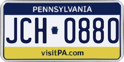 PA license plate JCH0880