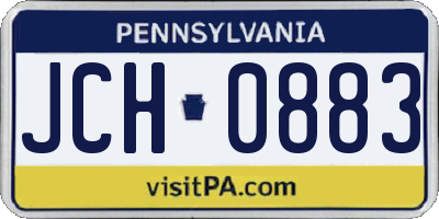 PA license plate JCH0883