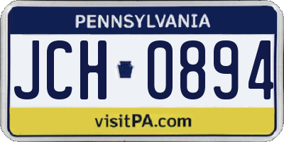 PA license plate JCH0894