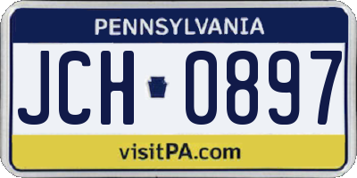 PA license plate JCH0897