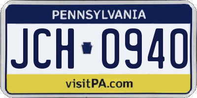 PA license plate JCH0940