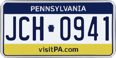 PA license plate JCH0941