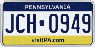 PA license plate JCH0949