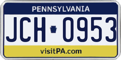 PA license plate JCH0953