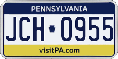PA license plate JCH0955